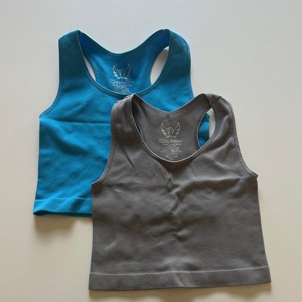 Women’s workout Tank Tops - Blue and Gray